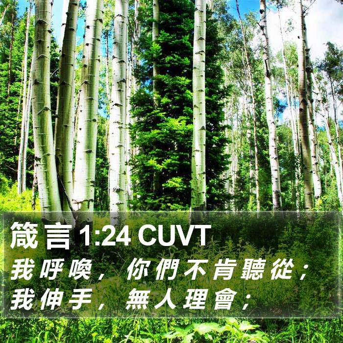 箴 言 1:24 CUVT Bible Study