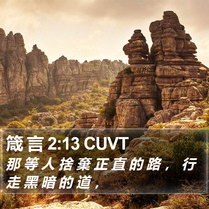 箴 言 2:13 CUVT Bible Study