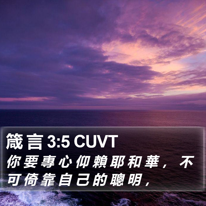 箴 言 3:5 CUVT Bible Study