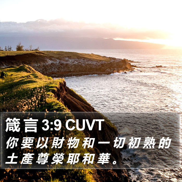 箴 言 3:9 CUVT Bible Study