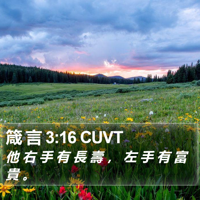 箴 言 3:16 CUVT Bible Study