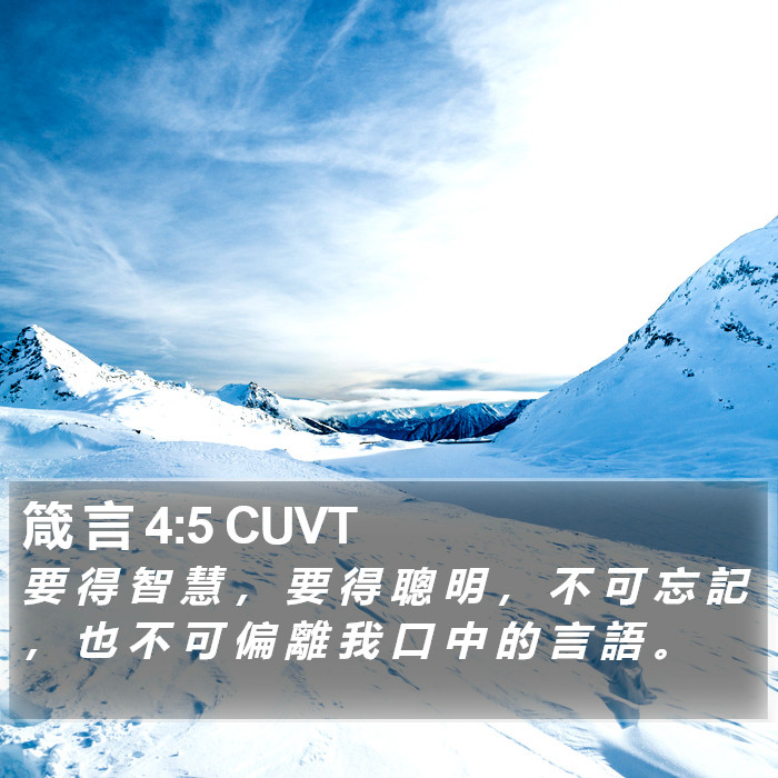 箴 言 4:5 CUVT Bible Study