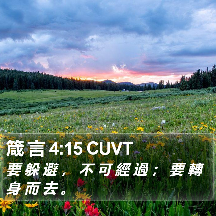箴 言 4:15 CUVT Bible Study