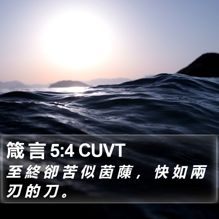 箴 言 5:4 CUVT Bible Study