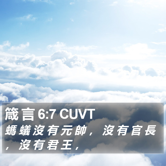 箴 言 6:7 CUVT Bible Study