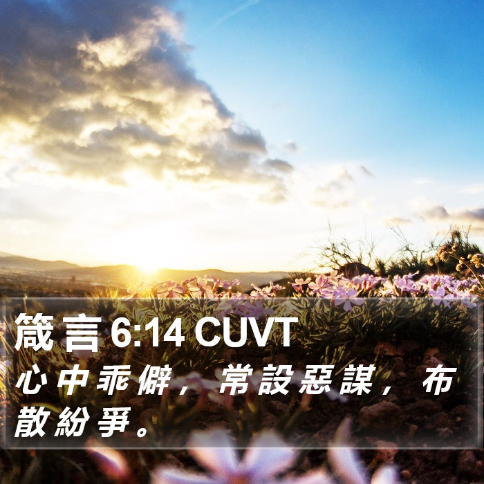 箴 言 6:14 CUVT Bible Study