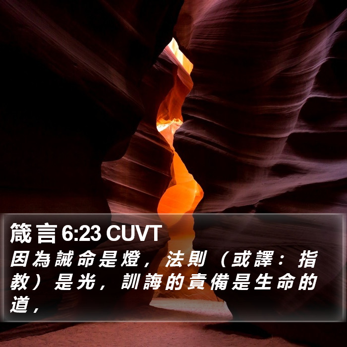 箴 言 6:23 CUVT Bible Study