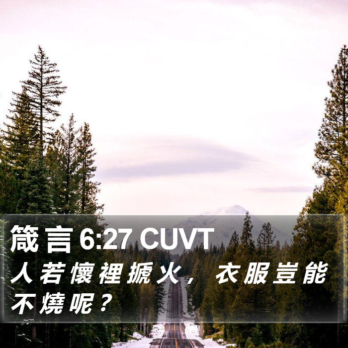 箴 言 6:27 CUVT Bible Study