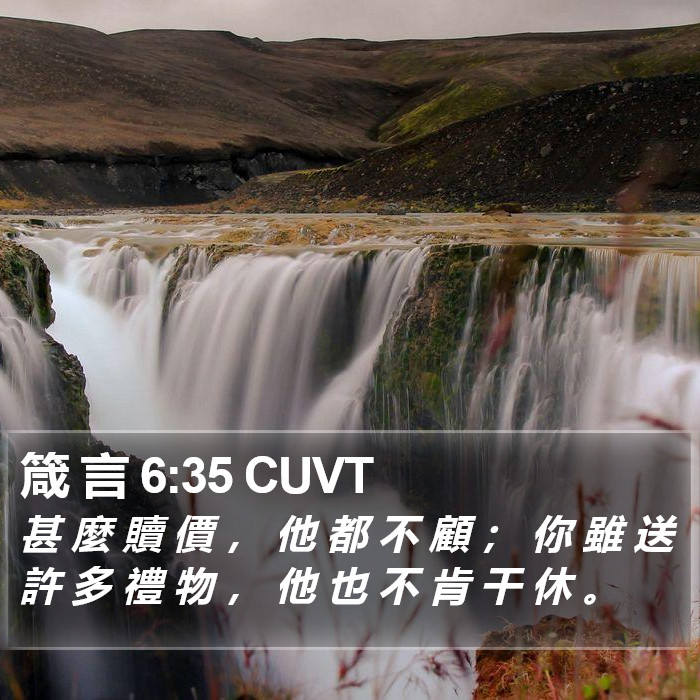 箴 言 6:35 CUVT Bible Study