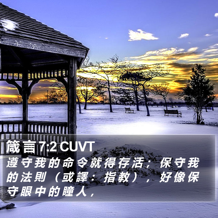 箴 言 7:2 CUVT Bible Study