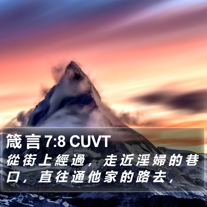 箴 言 7:8 CUVT Bible Study
