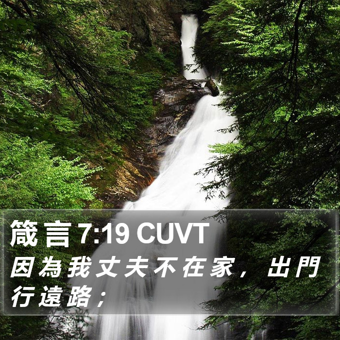 箴 言 7:19 CUVT Bible Study