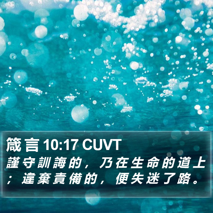 箴 言 10:17 CUVT Bible Study