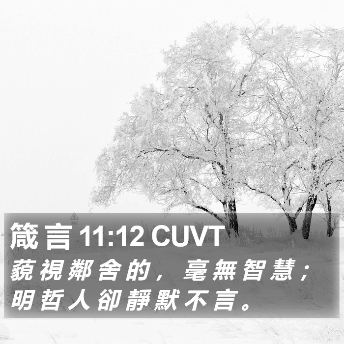 箴 言 11:12 CUVT Bible Study