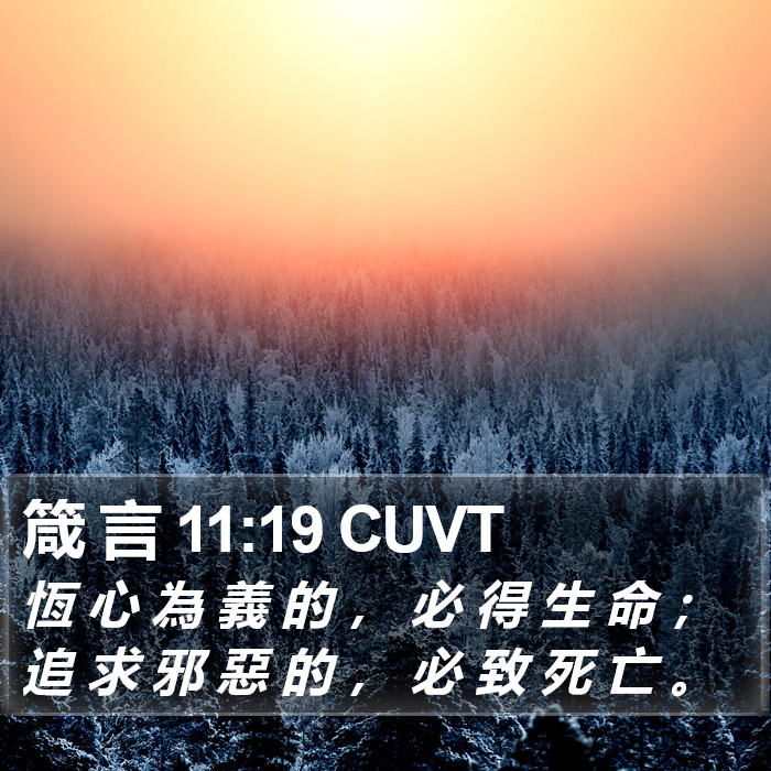 箴 言 11:19 CUVT Bible Study