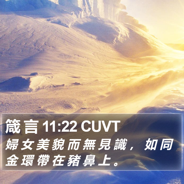 箴 言 11:22 CUVT Bible Study