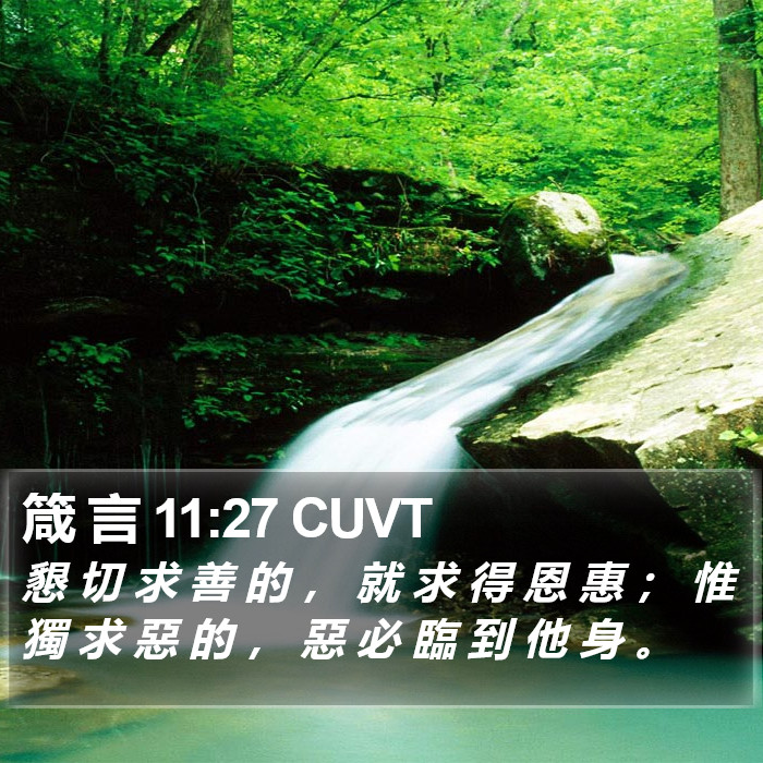 箴 言 11:27 CUVT Bible Study