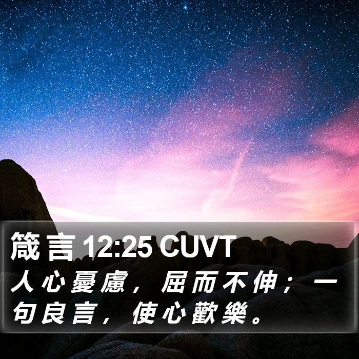 箴 言 12:25 CUVT Bible Study
