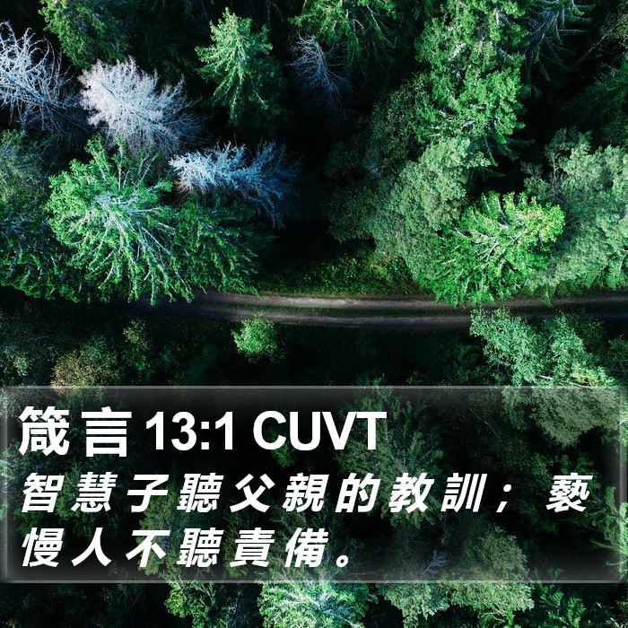 箴 言 13:1 CUVT Bible Study