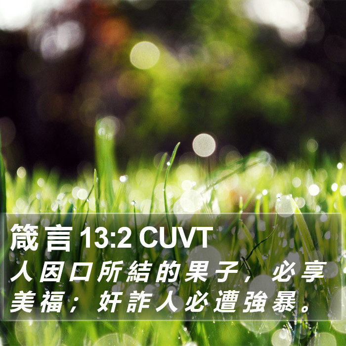 箴 言 13:2 CUVT Bible Study