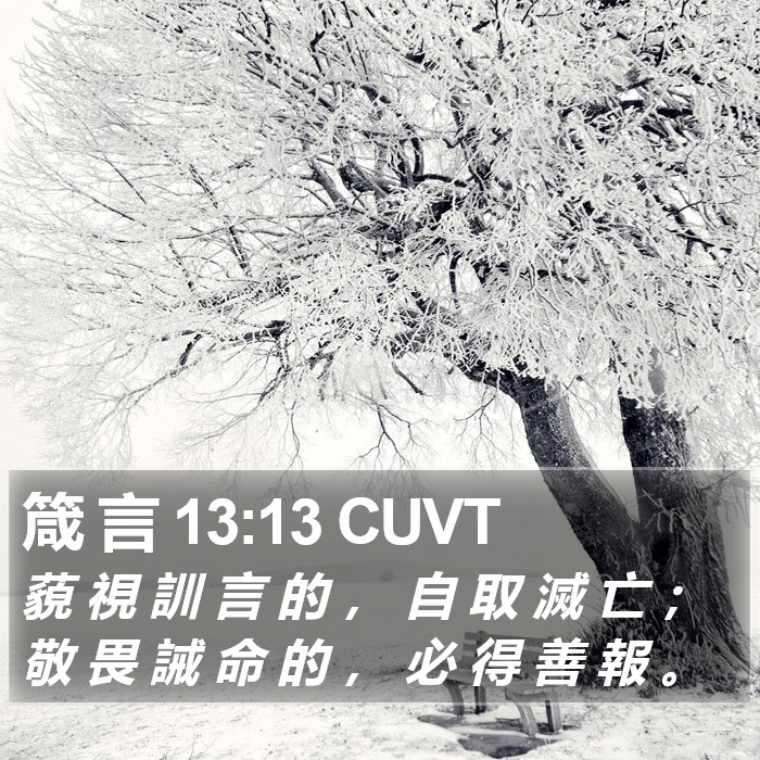 箴 言 13:13 CUVT Bible Study