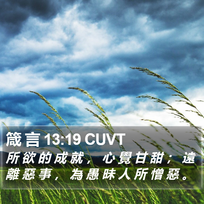 箴 言 13:19 CUVT Bible Study