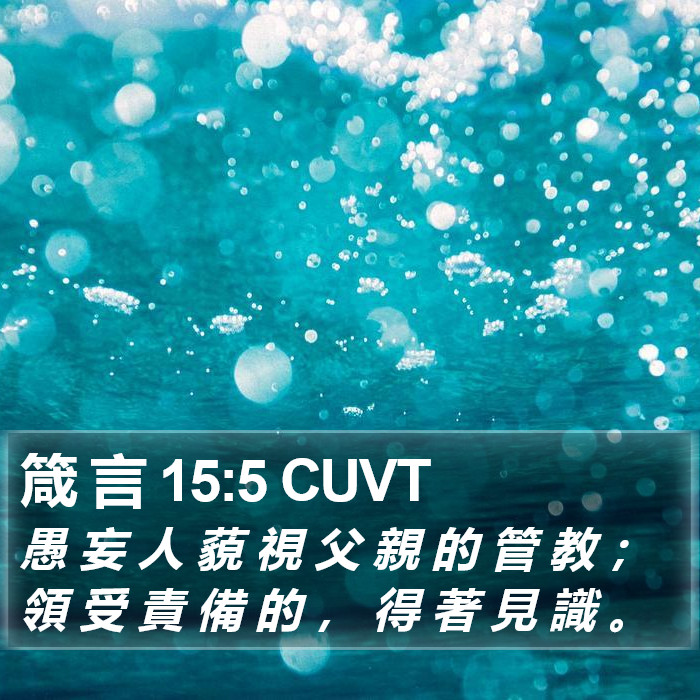 箴 言 15:5 CUVT Bible Study