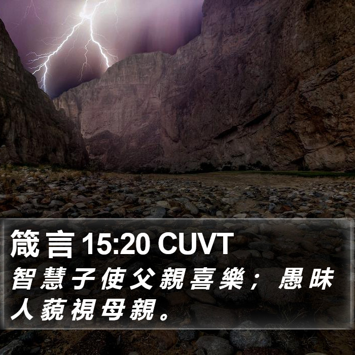 箴 言 15:20 CUVT Bible Study