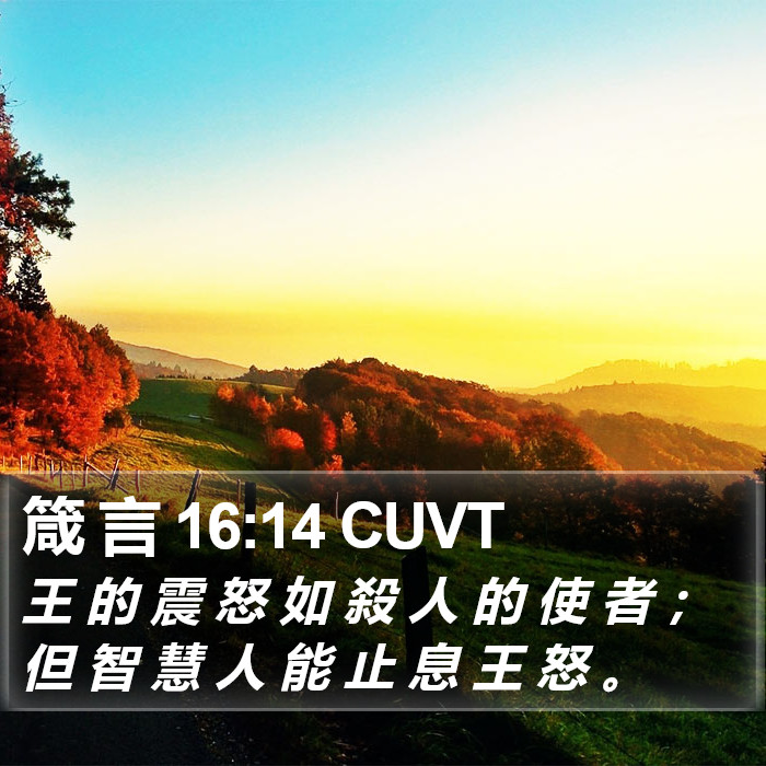 箴 言 16:14 CUVT Bible Study