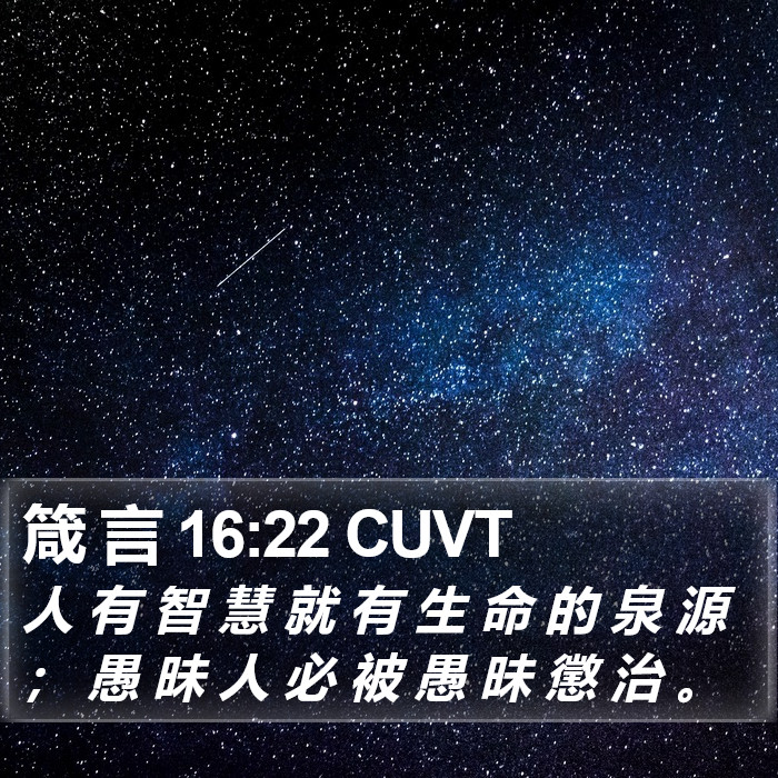 箴 言 16:22 CUVT Bible Study