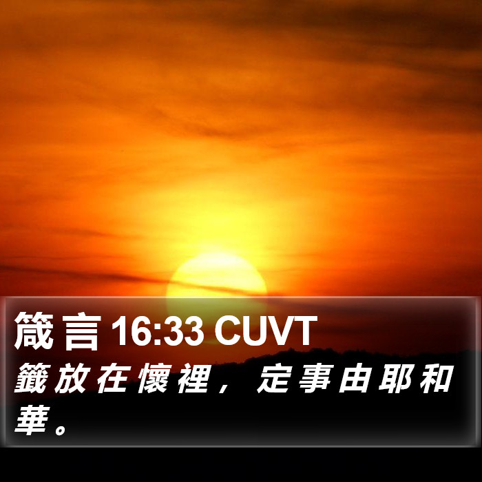 箴 言 16:33 CUVT Bible Study