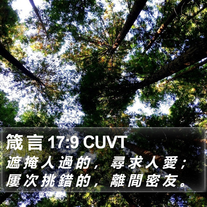 箴 言 17:9 CUVT Bible Study