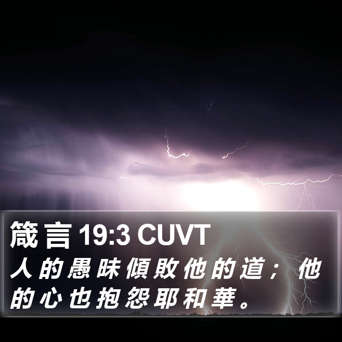 箴 言 19:3 CUVT Bible Study