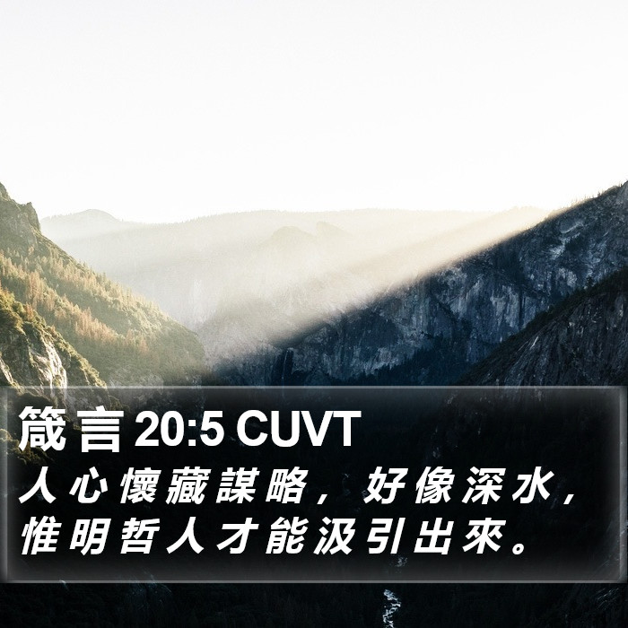箴 言 20:5 CUVT Bible Study