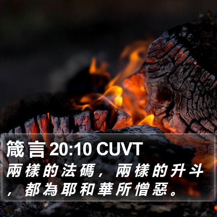 箴 言 20:10 CUVT Bible Study