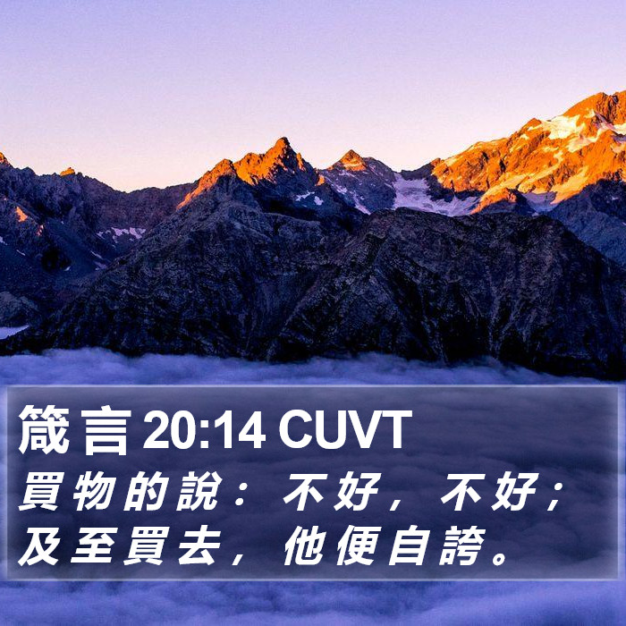 箴 言 20:14 CUVT Bible Study