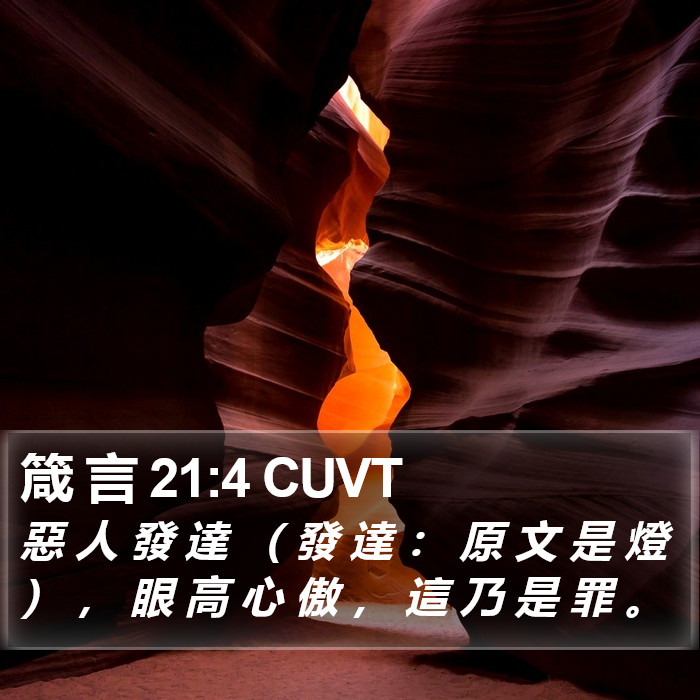 箴 言 21:4 CUVT Bible Study