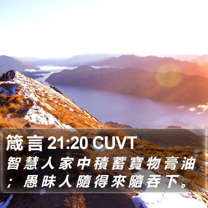箴 言 21:20 CUVT Bible Study