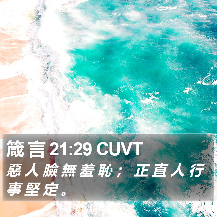 箴 言 21:29 CUVT Bible Study