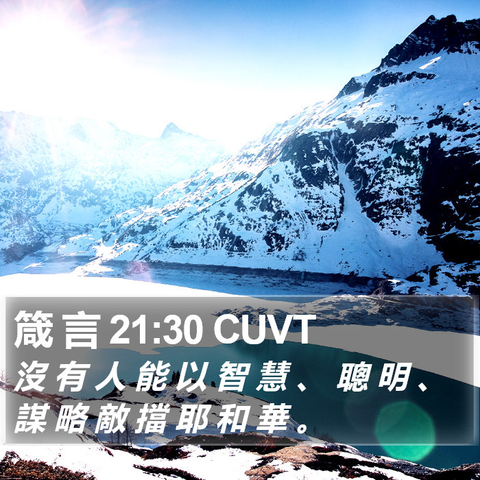 箴 言 21:30 CUVT Bible Study