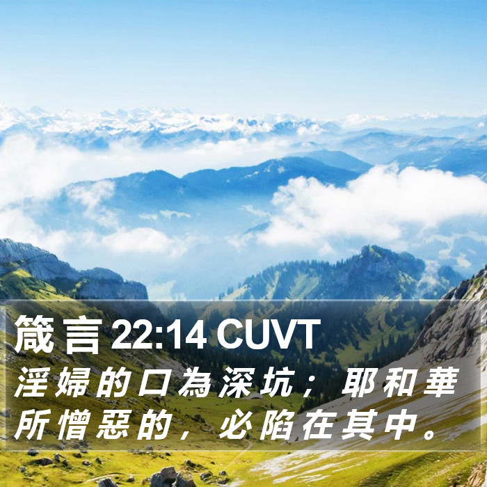 箴 言 22:14 CUVT Bible Study