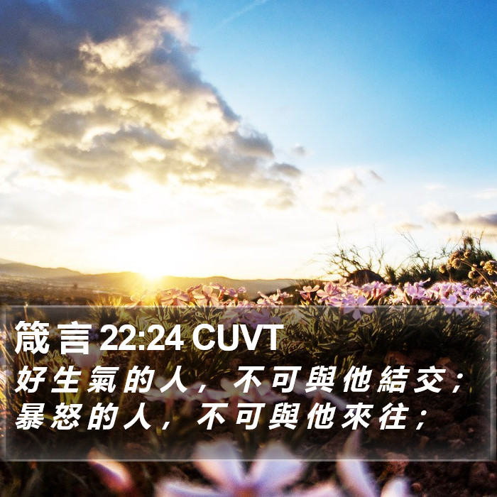 箴 言 22:24 CUVT Bible Study
