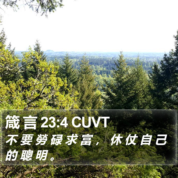 箴 言 23:4 CUVT Bible Study