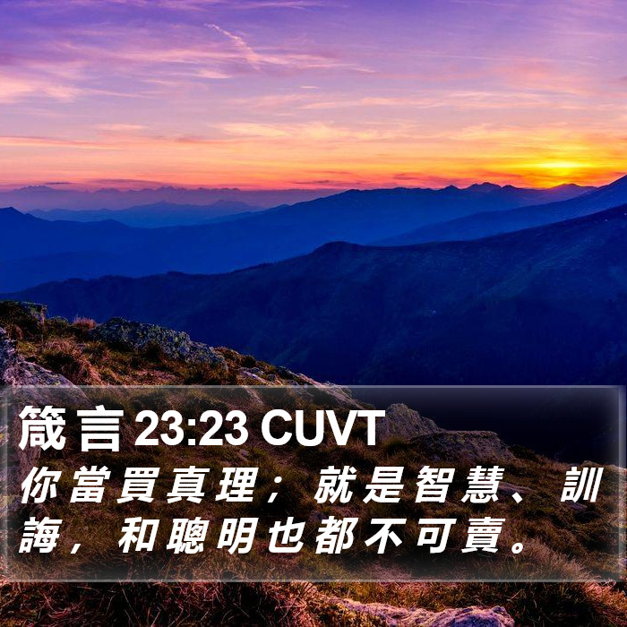 箴 言 23:23 CUVT Bible Study