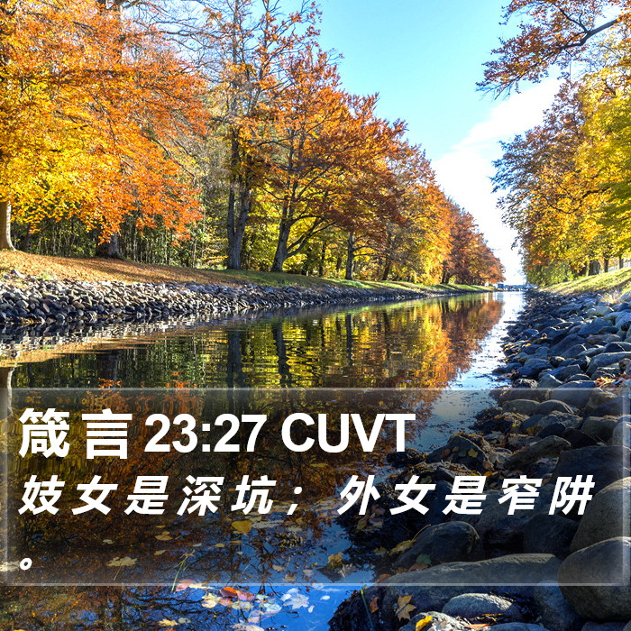 箴 言 23:27 CUVT Bible Study