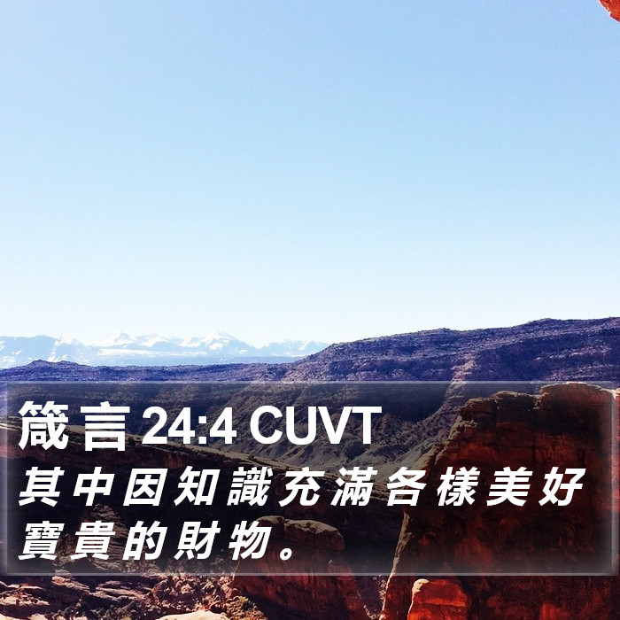 箴 言 24:4 CUVT Bible Study