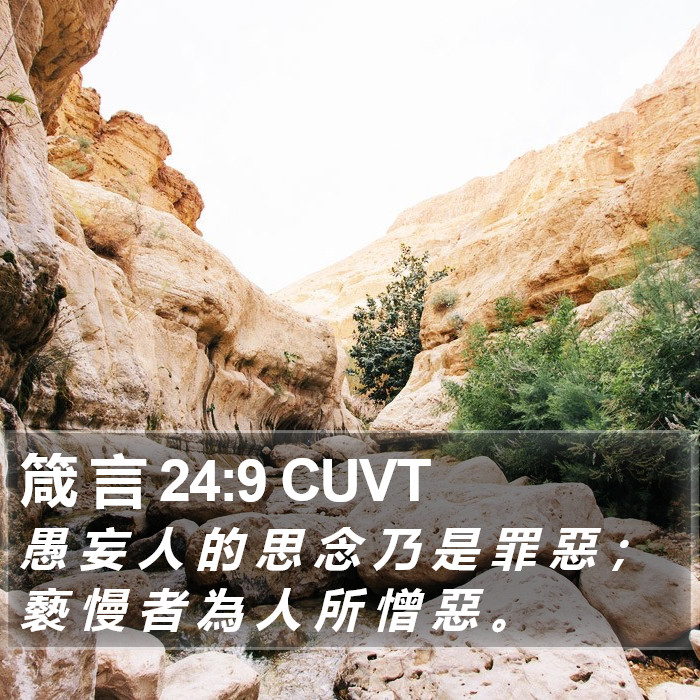 箴 言 24:9 CUVT Bible Study