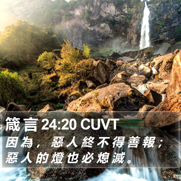 箴 言 24:20 CUVT Bible Study