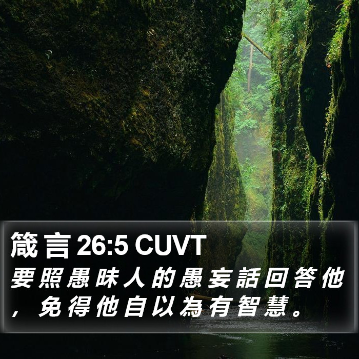 箴 言 26:5 CUVT Bible Study