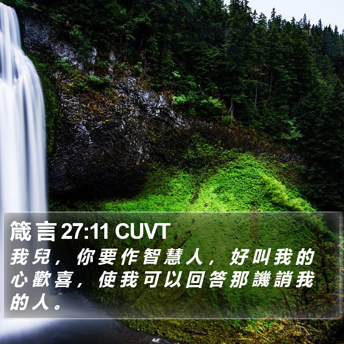箴 言 27:11 CUVT Bible Study